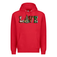 Red love christmas tree Premium Hoodie - AdoDesignShop