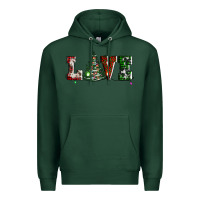 Sports Green love christmas tree Premium Hoodie - AdoDesignShop