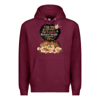 Burgundy i love the woman l've become black girl Premium Hoodie - Artiststas
