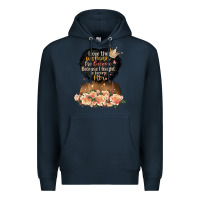 Navy i love the woman l've become black girl Premium Hoodie - Artiststas