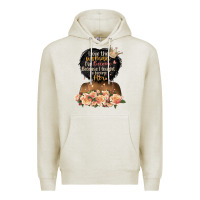 Oatmeal Heather i love the woman l've become black girl Premium Hoodie - Artiststas