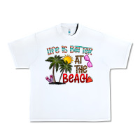 White life is better at the beach Urban Heavy Tee - CowhideDigitalArt
