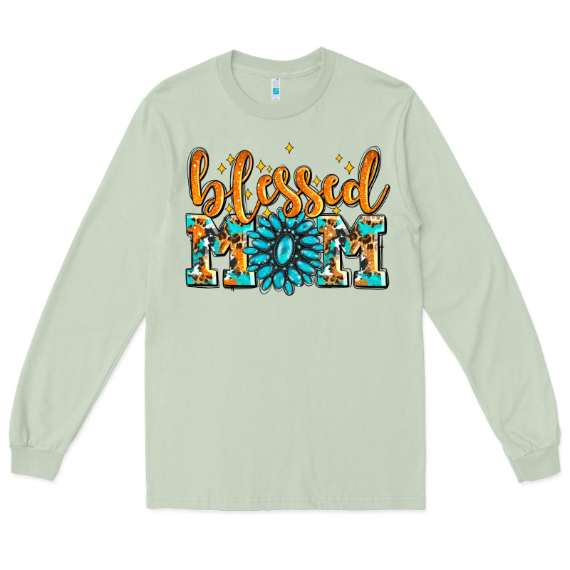 Blessed Mom With Gemstone Long Sleeve Tee by AdoDesignShop | Teevron