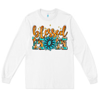 White blessed mom with gemstone Long Sleeve Tee - AdoDesignShop