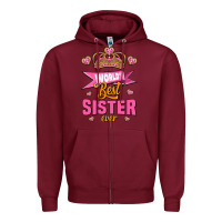 Burgundy world's best sister ever Zipper Hoodie - Jasminsmagicworld
