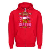 Red world's best sister ever Zipper Hoodie - Jasminsmagicworld