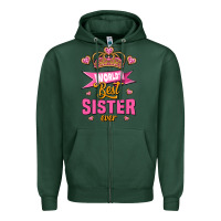 Sports Green world's best sister ever Zipper Hoodie - Jasminsmagicworld