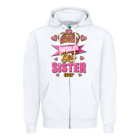 White world's best sister ever Zipper Hoodie - Jasminsmagicworld