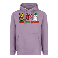 Lavender peace love snowman Heavyweight Hoodie - NancyCooperArtShop