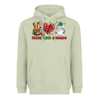 Matcha peace love snowman Heavyweight Hoodie - NancyCooperArtShop