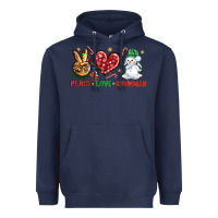 Navy peace love snowman Heavyweight Hoodie - NancyCooperArtShop