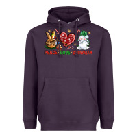 Plum peace love snowman Heavyweight Hoodie - NancyCooperArtShop