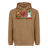 Toasted Coconut peace love snowman Heavyweight Hoodie - NancyCooperArtShop