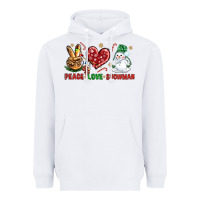 White peace love snowman Heavyweight Hoodie - NancyCooperArtShop