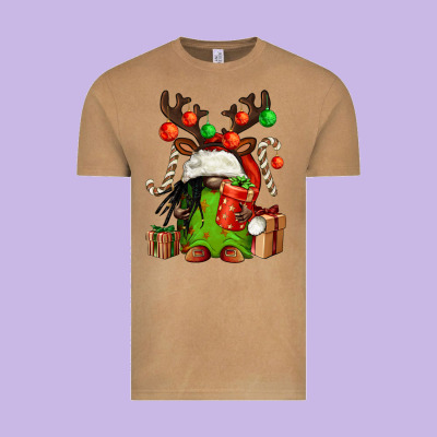 Christmas Afro Gnomes Vintage Tee Designed By Fadigitalartstudio