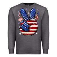 Charcoal Heather peace 4th july Premium Sweatshirt - NancyCooperArtShop