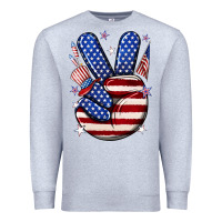 Heather Grey peace 4th july Premium Sweatshirt - NancyCooperArtShop