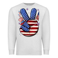 Oatmeal Heather peace 4th july Premium Sweatshirt - NancyCooperArtShop