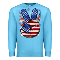 Ocean Blue peace 4th july Premium Sweatshirt - NancyCooperArtShop