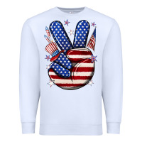 White peace 4th july Premium Sweatshirt - NancyCooperArtShop