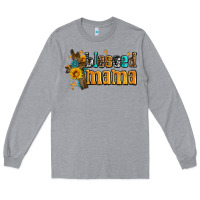 Heather Grey blessed mama Long Sleeve Tee - AdoDesignShop