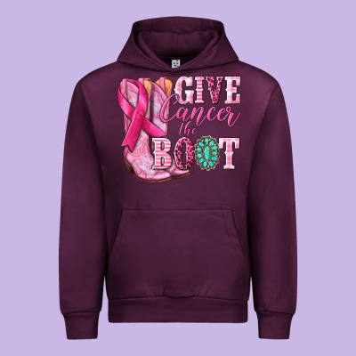 Give Cancer The Boot Urban Hoodie Designed By Nancycooperartshop