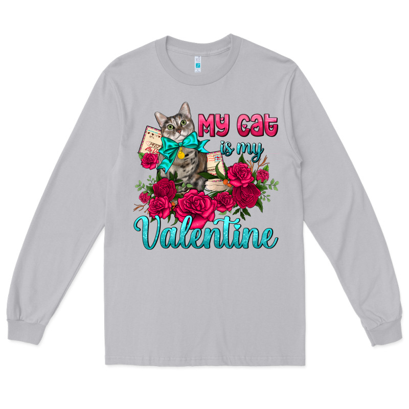 My Cat Is My Valentine Long Sleeve Tee by AdoDesignShop | Teevron