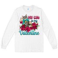 White my cat is my valentine Long Sleeve Tee - AdoDesignShop