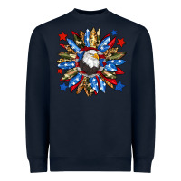 Navy American flag sunflower Heavyweight Sweatshirt - Neo Western
