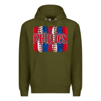 Army Green phillies baseball team spirit brushstrokes Premium Hoodie - Artiststas