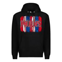 Black phillies baseball team spirit brushstrokes Premium Hoodie - Artiststas