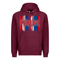 Burgundy phillies baseball team spirit brushstrokes Premium Hoodie - Artiststas