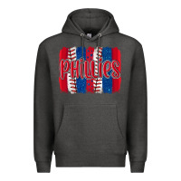Charcoal Heather phillies baseball team spirit brushstrokes Premium Hoodie - Artiststas