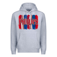 Heather Grey phillies baseball team spirit brushstrokes Premium Hoodie - Artiststas