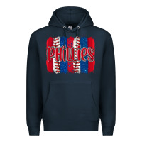 Navy phillies baseball team spirit brushstrokes Premium Hoodie - Artiststas