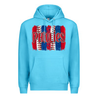Ocean Blue phillies baseball team spirit brushstrokes Premium Hoodie - Artiststas