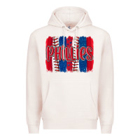 Pale Pink phillies baseball team spirit brushstrokes Premium Hoodie - Artiststas
