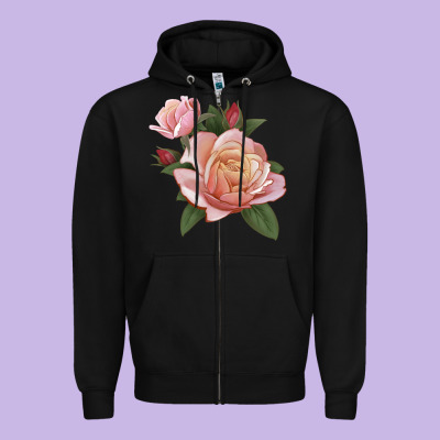 State Of Grace Rose Zipper Hoodie Designed By Lillyallendesigns