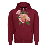 Burgundy State Of Grace Rose Zipper Hoodie - LillyAllenDesigns