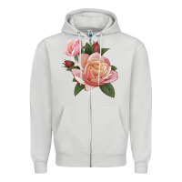 Dove Grey State Of Grace Rose Zipper Hoodie - LillyAllenDesigns