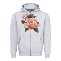 Heather Grey State Of Grace Rose Zipper Hoodie - LillyAllenDesigns