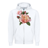 White State Of Grace Rose Zipper Hoodie - LillyAllenDesigns