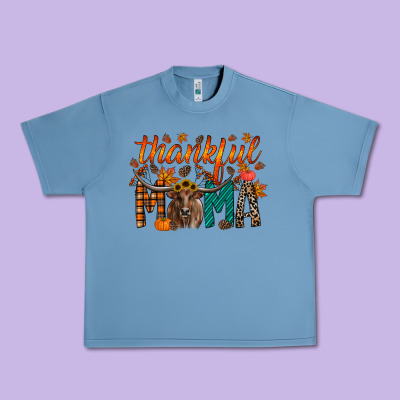 Thankful Mama Longhorn Urban Heavy Tee Designed By Racoondesign