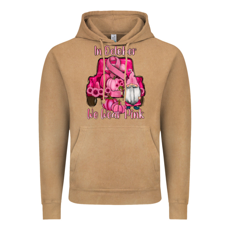 Breast Cancer Awareness Pink Truck Gnomes Vintage Hoodie by RanaPortraitStore | Teevron