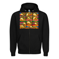 Black tacos and sunflowers with serape leopard background Zipper Hoodie - BarkalooDesign