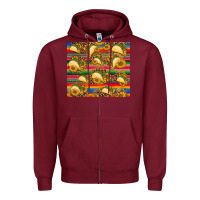 Burgundy tacos and sunflowers with serape leopard background Zipper Hoodie - BarkalooDesign