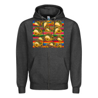 Charcoal Heather tacos and sunflowers with serape leopard background Zipper Hoodie - BarkalooDesign