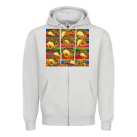 Dove Grey tacos and sunflowers with serape leopard background Zipper Hoodie - BarkalooDesign