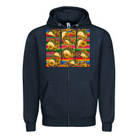 Navy tacos and sunflowers with serape leopard background Zipper Hoodie - BarkalooDesign