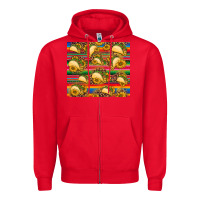 Red tacos and sunflowers with serape leopard background Zipper Hoodie - BarkalooDesign